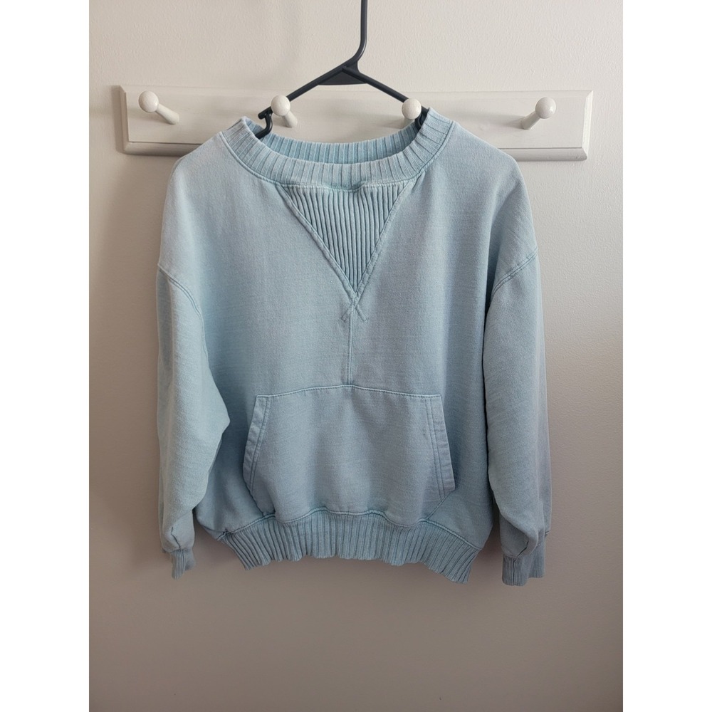 Urban Outfitters BOG Women's XS Light Blue Crewneck Sweatshirt Pockets Comfy GUC